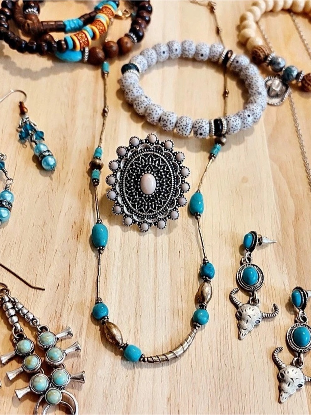 Turquoise & Silver Western Jewelry Lot
